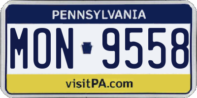 PA license plate MON9558