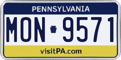 PA license plate MON9571