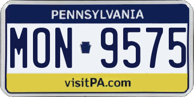 PA license plate MON9575