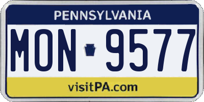 PA license plate MON9577