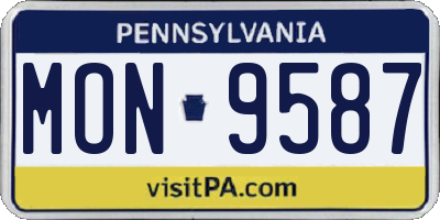 PA license plate MON9587