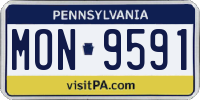 PA license plate MON9591