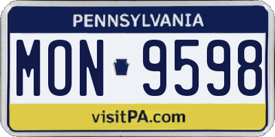 PA license plate MON9598