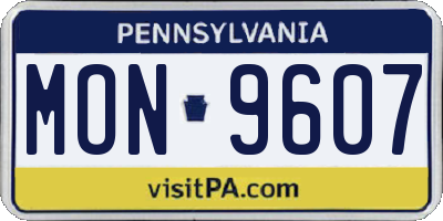 PA license plate MON9607