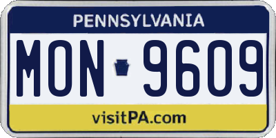 PA license plate MON9609