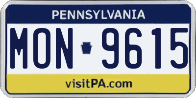 PA license plate MON9615