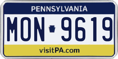 PA license plate MON9619
