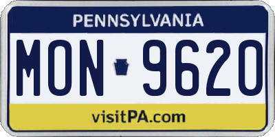 PA license plate MON9620