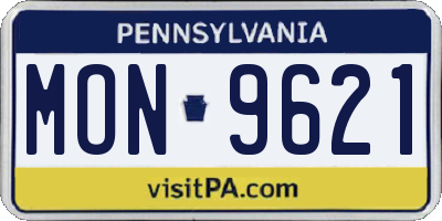 PA license plate MON9621