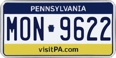 PA license plate MON9622