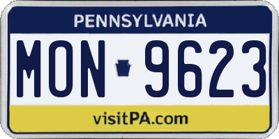 PA license plate MON9623