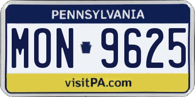 PA license plate MON9625