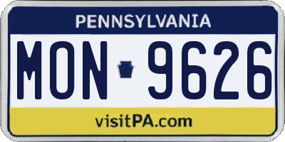PA license plate MON9626