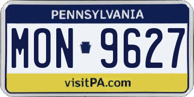PA license plate MON9627