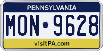 PA license plate MON9628