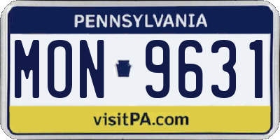 PA license plate MON9631