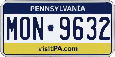 PA license plate MON9632