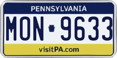 PA license plate MON9633