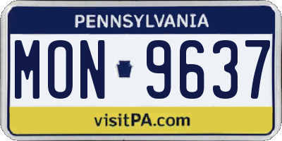 PA license plate MON9637