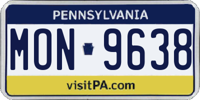 PA license plate MON9638