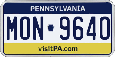 PA license plate MON9640