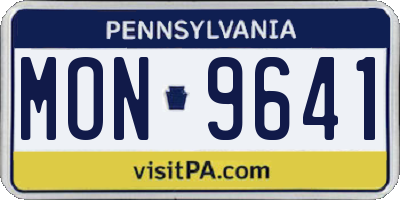 PA license plate MON9641