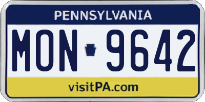 PA license plate MON9642