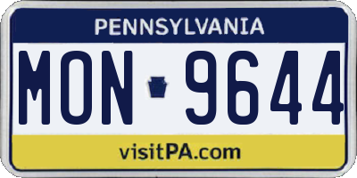 PA license plate MON9644