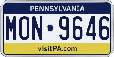 PA license plate MON9646