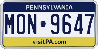 PA license plate MON9647