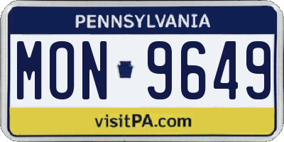 PA license plate MON9649