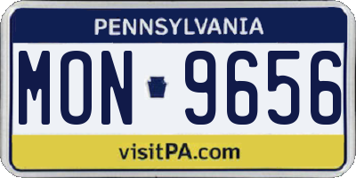 PA license plate MON9656