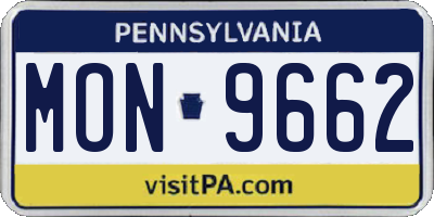 PA license plate MON9662