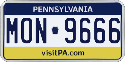 PA license plate MON9666