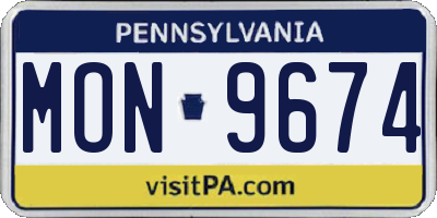 PA license plate MON9674