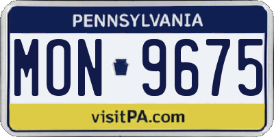 PA license plate MON9675