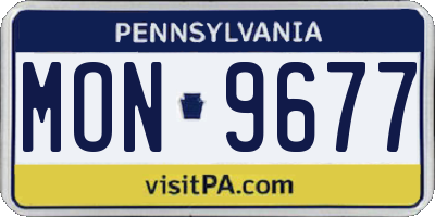 PA license plate MON9677
