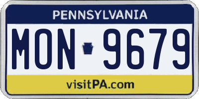 PA license plate MON9679