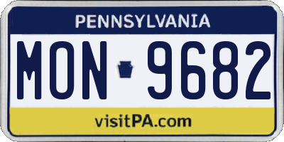 PA license plate MON9682