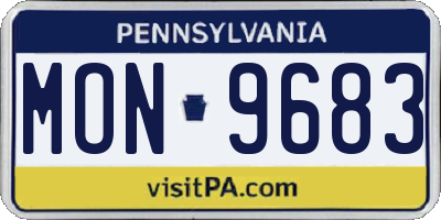 PA license plate MON9683