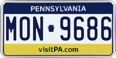 PA license plate MON9686