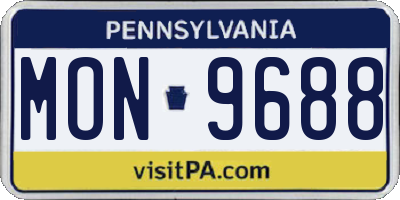 PA license plate MON9688