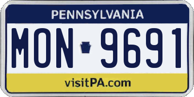 PA license plate MON9691