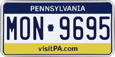 PA license plate MON9695