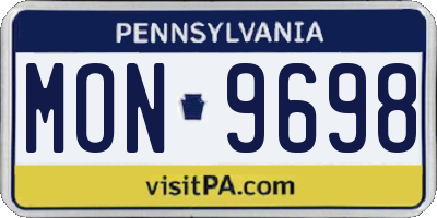 PA license plate MON9698