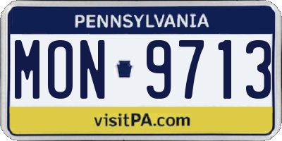 PA license plate MON9713