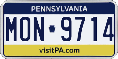 PA license plate MON9714