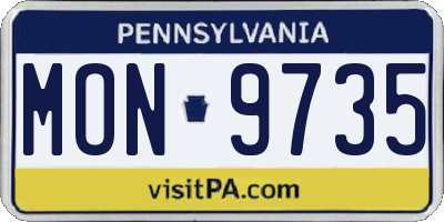 PA license plate MON9735