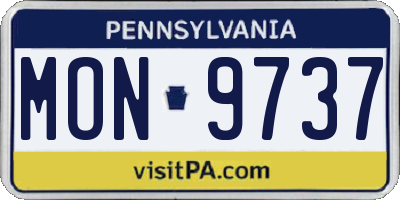 PA license plate MON9737