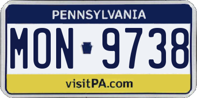 PA license plate MON9738